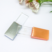 USB Flash Drive Kaca Transparan Kecepatan Tinggi 2.0/3.0 Hadiah Pernikahan Mewah Baru 8GB 16GB 32GB