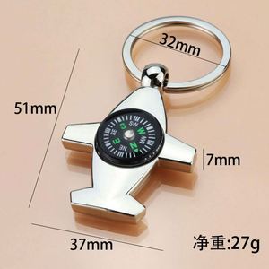 Porte-clés d'avion vierge en alliage métallique argenté, personnalisable, avec pendentif moteurs d'avion, breloques promotionnelles en métal - Product Image 3