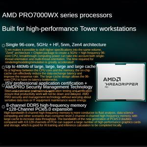 En stock, station de travail graphique Lenovo Thinkstation P8 Tower, processeur AMD 7000WX, déploiement d'applications d'IA et apprentissage profond, ordinateur de bureau - Product Image 4