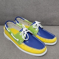 Mocassins de marche décontractés pour hommes en cuir de vache souple, à lacets, plateforme, respirants, confortables, tendance, colorés