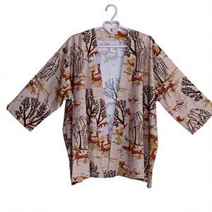 Kimono Corto de Algodón con Estampado Floral, Transpirable, Vestido de Verano para Mujer, Tejido Ligero para Primavera - Product Image 1
