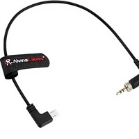 Cable Timecode de Alvin's Cables para Cámaras FX3/FX30/A7S3/A1, Generador Deity TC-1, Cable de Bloqueo de 3.5mm TRS a Micro USB de 35cm/13.8in