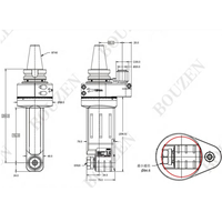 Tête d'usinage d'angle CNC YUDE haute vitesse 90 degrés, personnalisable OEM pour centre d'usinage vertical, acier, aluminium, garantie 1 an