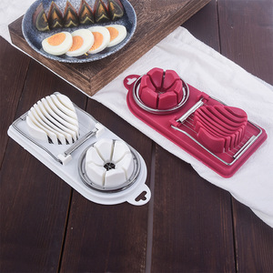 Egg Slicer 2 In 1 Multifunctional Egg Cutter For Hard Boiled Eggs <b>Kitchen</b> Tool With Stainless Steel Blade And <b>Plastic</b> Base - Product Image 3