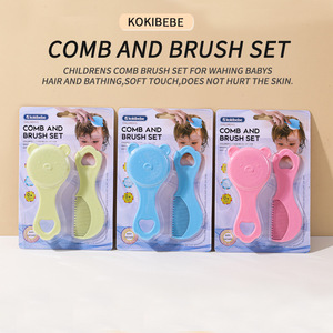 Juego de cuidado de bebé recién nacido, cepillo de limpieza de dibujos animados de oso, hecho de plástico, venta al por mayor, suministros para madre y bebé - Product Image 2