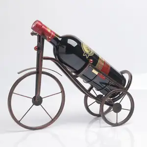 European Creative Wrought Iron Metal Tricycle Wine Rack Decorations Home Living Room Dining Table Wine Cabinet Decorations