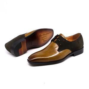 FELIX CHU Piazza Pianura Punta Pattini di Vestito di Cuoio Genuino degli uomini Fatti A Mano In Pelle Scamosciata <span class=keywords><strong>Blu</strong></span> Verde Patina Oxford <span class=keywords><strong>Scarpe</strong></span> per Gli Uomini <span class=keywords><strong>scarpe</strong></span> da sposa - Product Image 6
