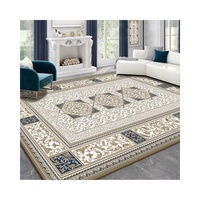 Tapis 3D écologique 2024 à imprimé numérique abstrait vintage chic, à poils ras, avec envers antidérapant, pour mosquée et salon