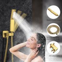 Ensemble de robinet de salle de bain en or brossé doux de 12 pouces pluie à main système de douche à effet pluie en laiton garniture de corps en céramique complète