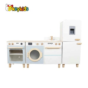 W10C716 — cuisine de grande taille en bois 2022, 3 en 1, cuisine avec <span class=keywords><strong>réfrigérateur</strong></span>, ustensile de cuisine - Product Image 1