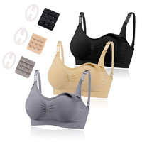 Lot de 3 soutiens-gorge d'allaitement pour femmes, grande taille, à fermeture avant, sans armatures, push-up, ensemble de soutiens-gorge de maternité, vente en gros