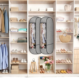 Échantillon gratuit Mergeboon, grand sac à vêtements respirant pour rangement dans le placard, housse à vêtements avec double fermeture éclair RPET - Product Image 5