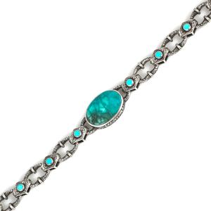 Bracelet en argent sterling 925 pour femmes, romantique, antique, gravé à la main, turquoise, bijoux turcs faits à la main - Product Image 2