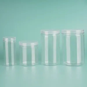 30ml 50ml 100ml 120ml 200ml 250ml 500ml Food Grade Clear Plastic Pet Storage Jar Container With Aluminum Lid