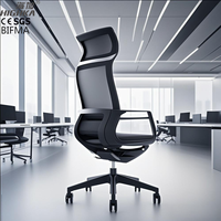Fabrication de chaise noire en maille réglable chaise de bureau ergonomique de luxe confortable chaise de bureau pivotante pour direction d'ordinateur moderne
