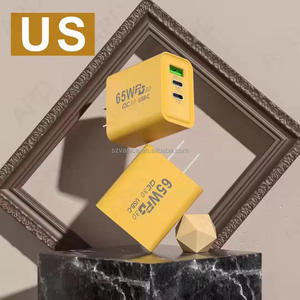 EU/米国/英国プラグPD 65W USB-C充電器GaN充電器クイックチャージ3.0タイプC電話アダプター65W 3ポート高速壁充電器 - Product Image 3