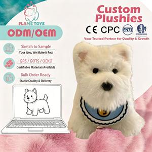 Peluche <span class=keywords><strong>Westie</strong></span> personnalisée brodée, super douce, idéale comme cadeau pour les amoureux des animaux CPC - Product Image 1