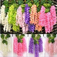 Vente en gros Paysage Long Couloir Lieu Plafond Décoration Escalade Simulation Glycine Dense Fleur Suspendue Approvisionnement en vrac