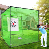 Filet de golf 10x10x10FT en acier allié robuste et nylon/polyester pour entraînement en extérieur et en salle