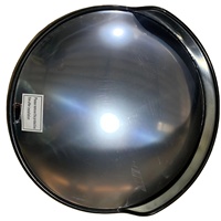 Miroir de sécurité en PVC incassable de 24 pouces avec cadre noir, design convexe pour le stationnement intérieur et l'utilisation des chaussées