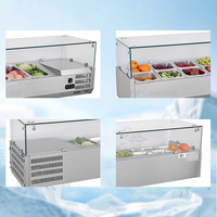 Vente chaude Réfrigérateur vertical portable commercial pour la viande, la salade, le poisson, les aliments cuisinés, congélateur pour supermarché en extérieur