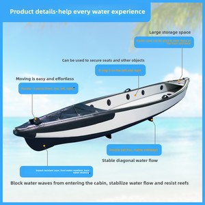 Kayak Inflable de Tres Cámaras, Material con Acabado Cepillado, PVC Ecológico, Capacidad para 3 Personas, 300L, Pequeño - Product Image 4