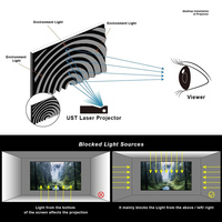 Écran de projection à courte focale anti-reflet SLJ 100 pouces, écran ALR à cadre fixe, écran de cinéma 4K