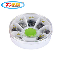 Boîte en plastique blanc emballage haricot forme plomb plomb fendu tir pour accessoire de matériel de pêche