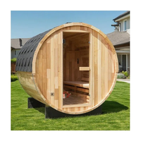 Outdoor-Fass-Sauna für 1-6 Personen, Dampfsauna mit Heizung