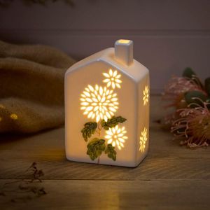 CHIMENEA DE CERÁMICA <span class=keywords><strong>CASA</strong></span> CON DETALLE DE FLOR CORTADA LED - Product Image 2