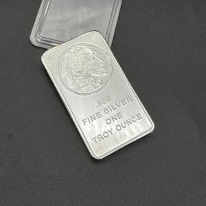 Großhandel Metall Buffalo Bullion Barren Maßgefertigte Legierung Versilberter Barren Eine Troy Unze Versilberter Bullion Barren als Geschenk - Product Image 4