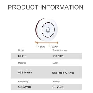 15 boutons d'appel pour table/chambre + 1 récepteur d'affichage + 2 pagers de serveur - Système d'appel sans fil pour restaurant - Product Image 5