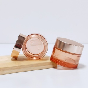 30ml 50ml 60ml 100ml Pink Luxury <b>Custom</b> Color Cosmetic Cream Glass Jar With Rose Gold Lids - Product Image 4