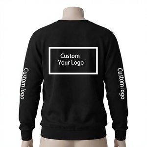 เสื้อสเวตเชิ้ตคอกลมผ้าฝ้ายถักสำหรับผู้ชาย ทรงปกติ สไตล์ลำลองสำหรับฤดูใบไม้ร่วง เสื้อผ้าสตรีทแวร์ รับผลิตโลโก้ตามสั่ง - Product Image 2