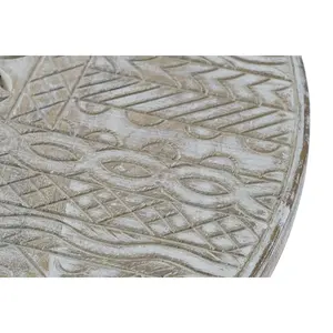 Tavolino Laterale Mango in Metallo 75x75x50 Finitura Bianca Anticata - Product Image 1