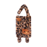 Boîte à mouchoirs de voiture de luxe à imprimé léopard, support en peluche pour papier, accessoire créatif et mignon pour siège arrière pour filles, décoration intérieure douce pour voiture