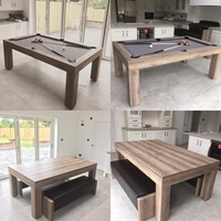 Mesa de Billar 2 en 1 de Alta Calidad de Fábrica China con Superficie de Pizarra de 7, 8 y 9 Pies con Tablero de Comedor
