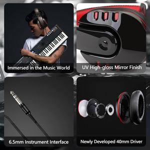 <span class=keywords><strong>Casque</strong></span> <span class=keywords><strong>audio</strong></span> professionnel Soyto 6,5 mm filaire supra-auriculaire avec son surround 3D pour musique, instruments, <span class=keywords><strong>piano</strong></span>, batterie électronique, surveillance <span class=keywords><strong>audio</strong></span> - Product Image 3