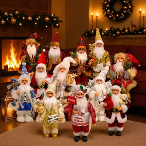 Poupée Père Noël de 12 pouces en position debout, décoration de fenêtre, jouet en peluche pour Noël - Product Image 1