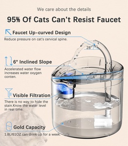 Fontaine à eau automatique intelligente pour animaux de compagnie, 2L, avec filtration par recirculation, distributeur d'eau pour chiens et chats - Product Image 2