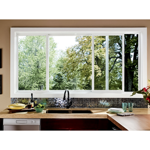 Fenêtre <span class=keywords><strong>coulissante</strong></span> moderne en vinyle blanc pour maisons, à rupture de pont thermique, <span class=keywords><strong>avec</strong></span> verre trempé transparent insonorisant et revêtement de protection UV - Product Image 5