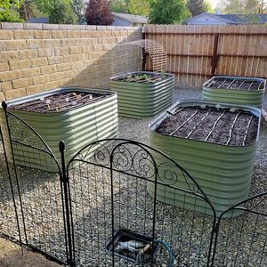 32 "x 3.5ft X 8ft Aluzinc亜鉛亜鉛メッキプランターボックスモジュラー段ボール金属上げガーデンベッドキットブレースロッド付き32" 背の高い12 in 1 - Product Image 6