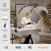 Lampe de bureau à clip Fosoto pour ongles, éclairage photographique, lampe de table LED, lampe lunaire, lampe de manucure avec strass, kit d'outils de beauté pour les ongles