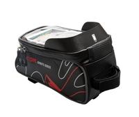 Bolsa para cuadro de bicicleta de gran capacidad, informal, impermeable, con cremallera, funda portátil para pantalla táctil, para tubo superior, barra transversal, bicicletas de carretera y montaña, 6 pulgadas