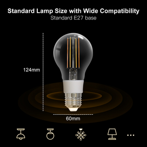 Ampoule à filament intelligente lampe à LED A60 E27 éclairage à intensité variable blanc doux 2700K-6500K 806Lm fonction biorythme MOES/Tuya Smart APP - Product Image 6
