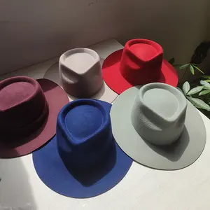 卸売カスタム100% オーストラリアウールジャズティアドロップスタイルFedora帽子