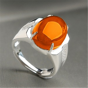Vintage Luxus-Jadering, Kupfer-Silber-Plattierter <span class=keywords><strong>Ring</strong></span>, Verstellbarer Zirkon-<span class=keywords><strong>Ring</strong></span> für Damen und Herren - Product Image 4