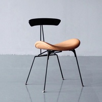 Chaise de dossier décontractée design nordique chaise en cuir de style industriel rétro fer art lumière luxe fourmi chaise de salle à manger