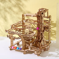 Piste mécanique en bois 3D à construire soi-même pour adultes, modèle de construction de circuit de billes en bois 3D, vente en gros