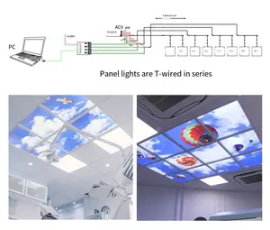 60Cm 40W Lampu Led Dapat Diprogram RGB Penuh Warna Dapat Diredupkan Lampu Panel LED Video Impor Lampu Panel Dinamis Lampu Langit-langit